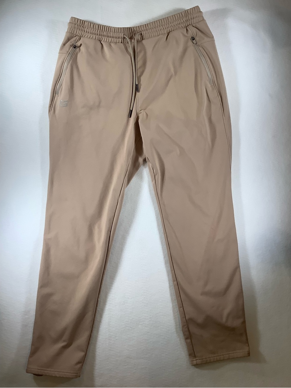 Men's Drawstring Joggers in Khaki Beige